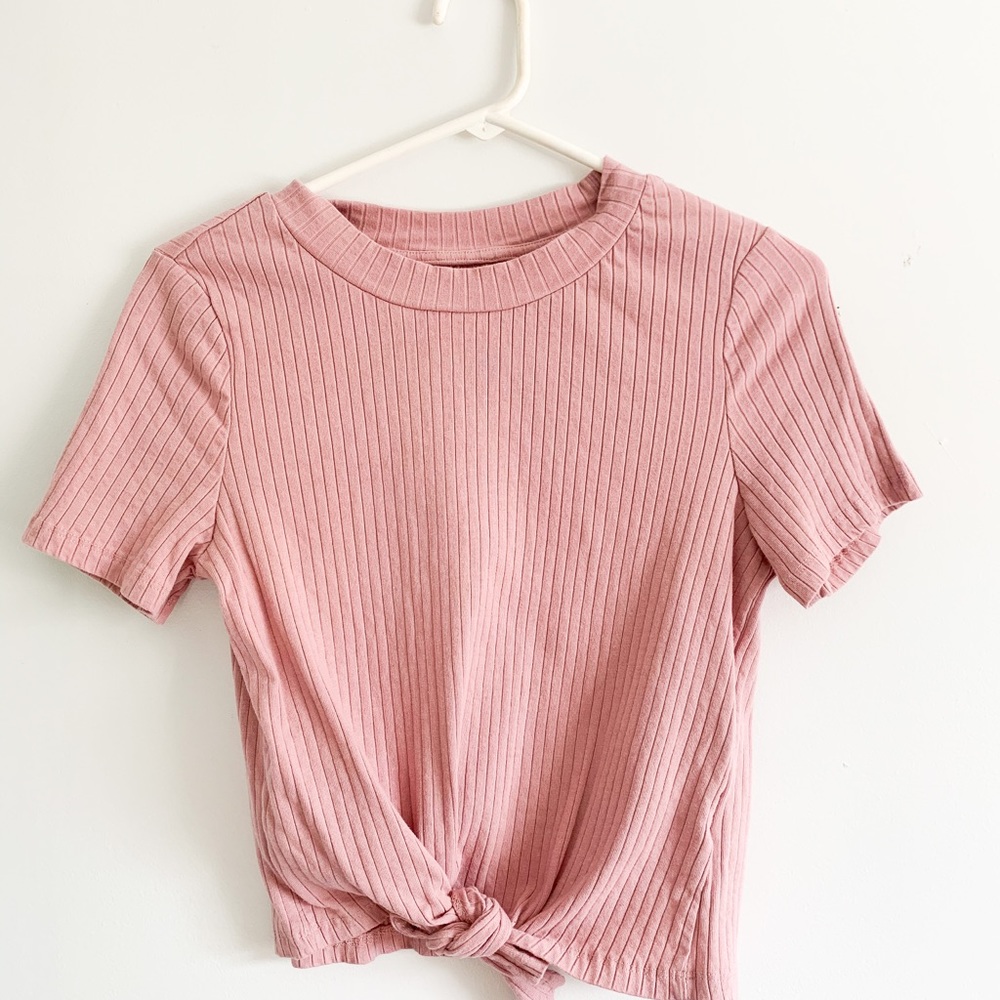 Mauve Ribbed Crop Top